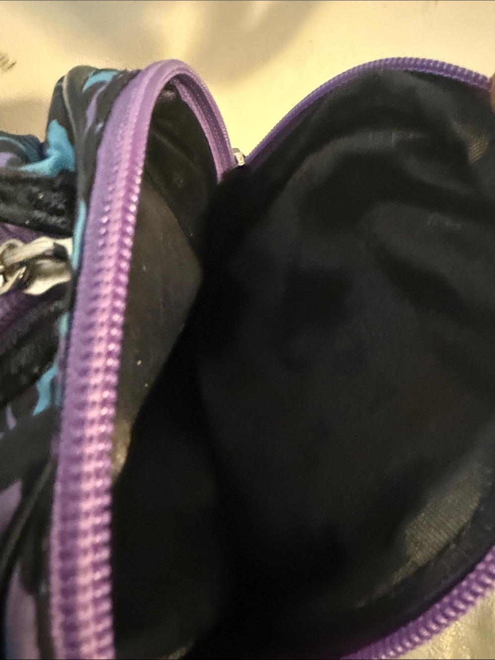Betsey Johnson Purple & Teal Animal Print Duffel Satchel Handbag - Picture 15 of 15